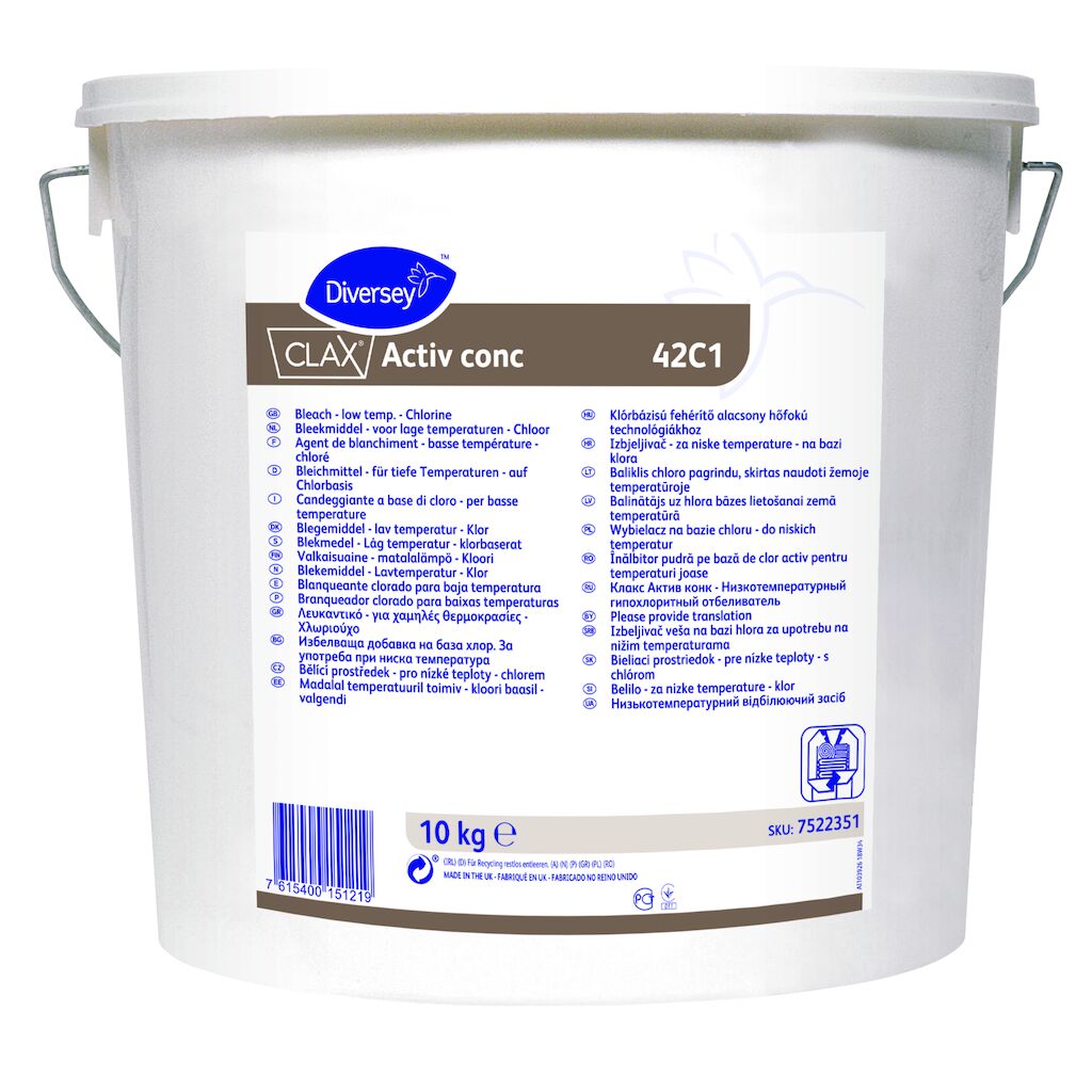 Clax Activ conc 42C1 10kg - Λευκαντικό με βάση το χλώριο για χαμηλές θερμοκρασίες