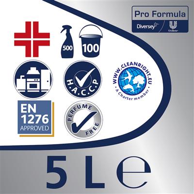 Cif Pro Formula Concentrated Kitchen Cleaner Disinfectant 2x5L - Συμπυκνωμένο καθαριστικό απολυμαντικό ιδανικό για χρήση σε χώρους επεξεργασίας τροφίμων. Με άδεια Ε.Ο.Φ.