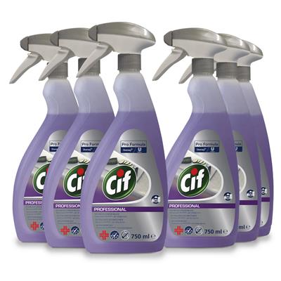 Cif Pro Formula 2in1 Cleaner Disinfectant 6x0.75L - Επώνυμο 2 σε 1 καθαριστικό απολυμαντικό, χωρίς άρωμα. Με άδεια Ε.Ο.Φ.
